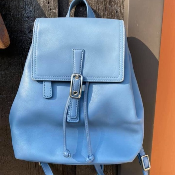 blue coach backpack 1990s Daypack in Powder This stylish accessory is designed for the modern man who values both aesthetics and functionality Blue Coach Chain Backpack Restored